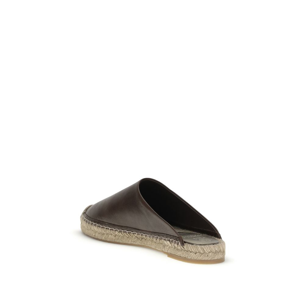 Brunello Cucinelli Brown Calf Leather Mules - Artisanal Luxury