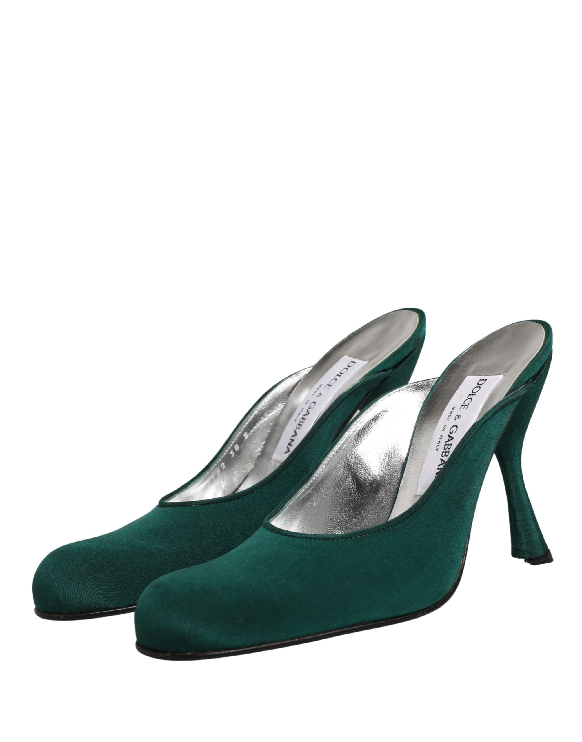 Dolce & Gabbana Green Suede Leather High Heel Pumps Shoes