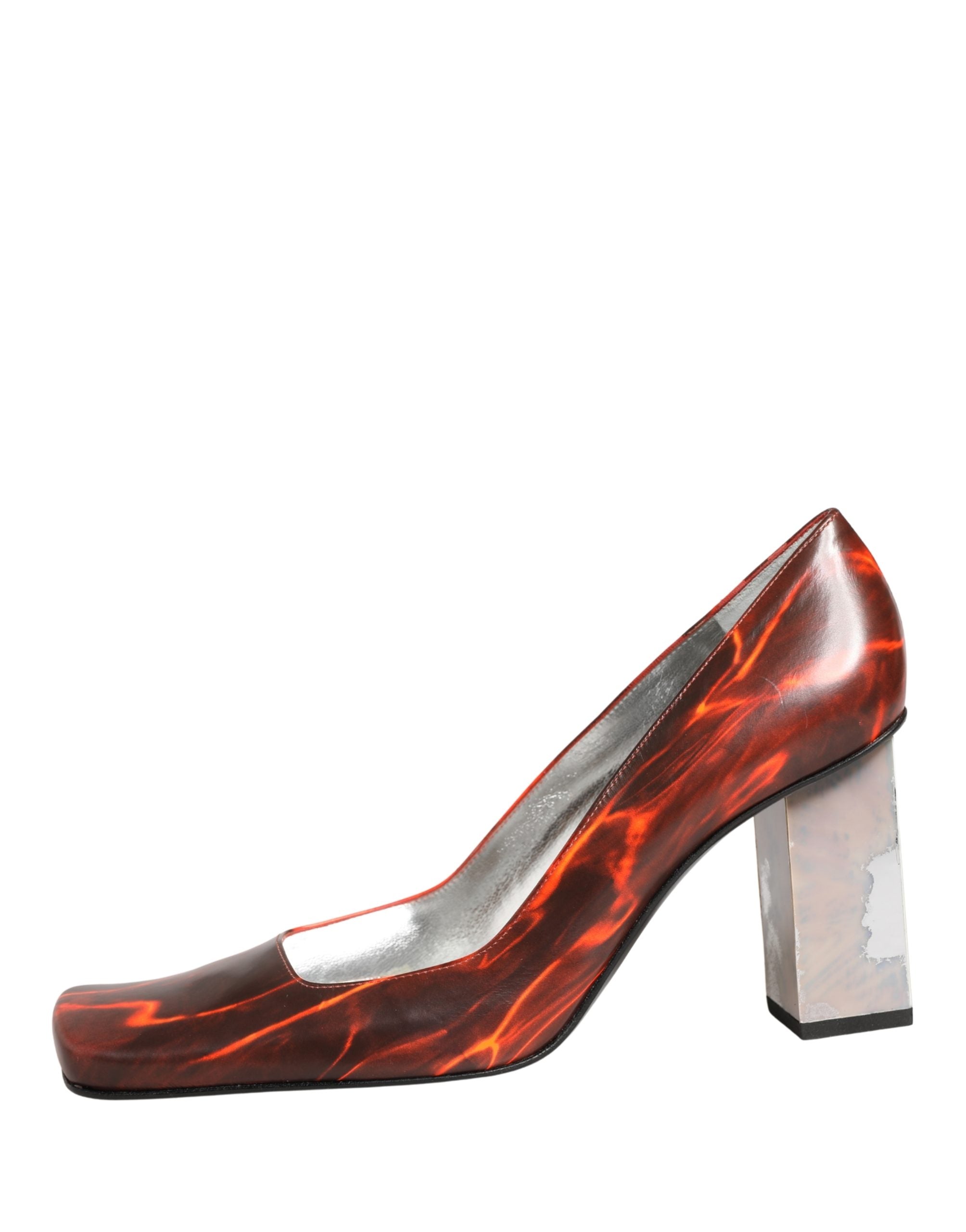 Dolce & Gabbana Multicolor Leather Square Toe Pumps Shoes