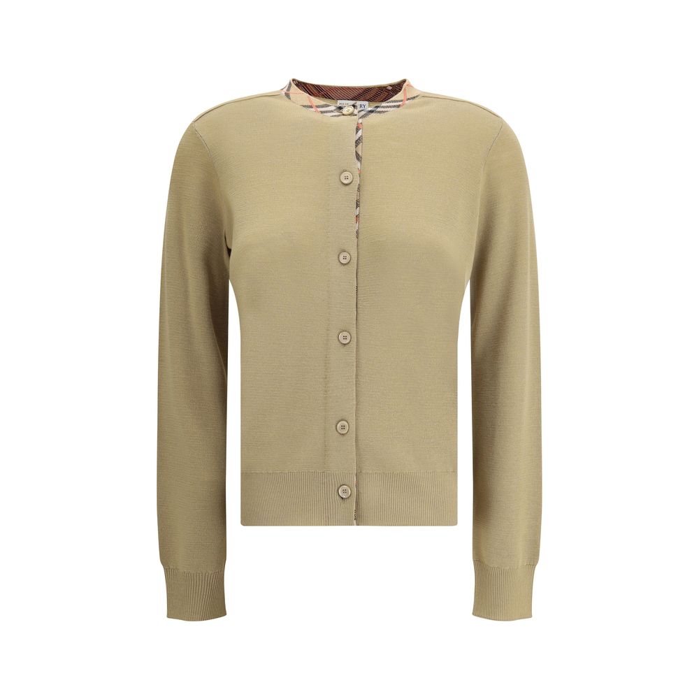 Burberry Brown Wool Cardigan – Artisanal Luxury Redefined