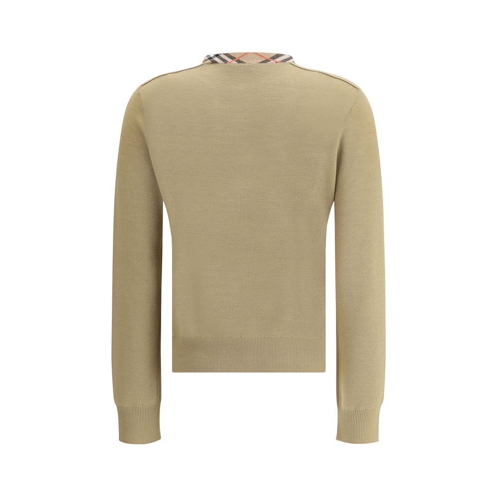 Burberry Brown Wool Cardigan – Artisanal Luxury Redefined