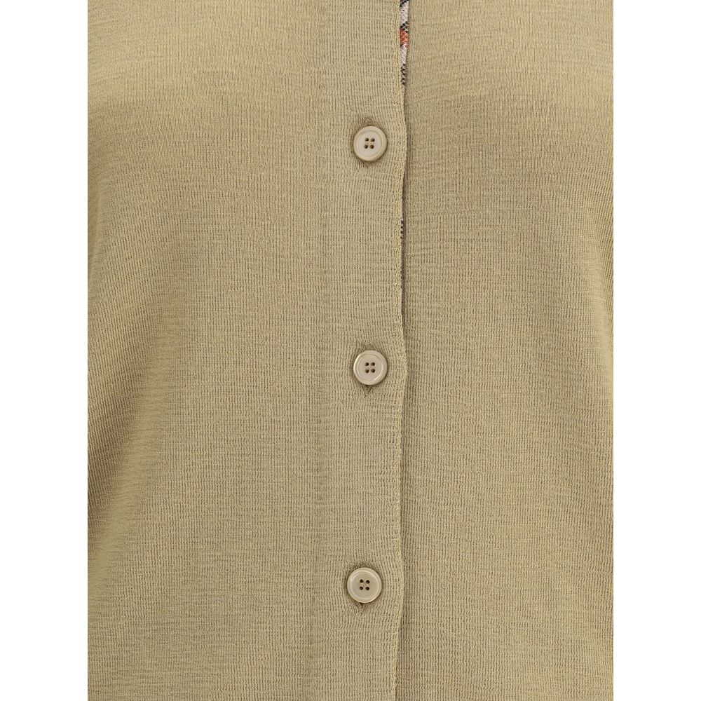 Burberry Brown Wool Cardigan – Artisanal Luxury Redefined