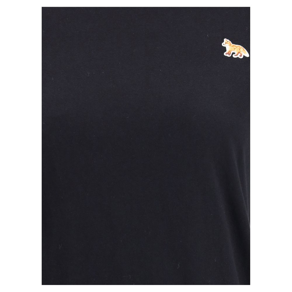 Indulge in the Maison Kitsuné Black Cotton T-Shirt, a luxurious essential crafted from organic cotton, embodying elegance and effortless sophistication for every occasion.
