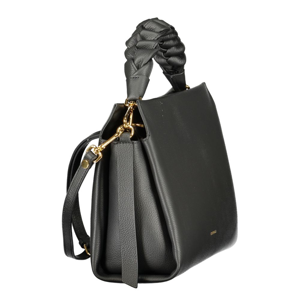 Indulge in the exquisite Coccinelle Black Leather Handbag, crafted from 100% Pelle leather in Italy. A timeless accessory that embodies luxury and sophistication.