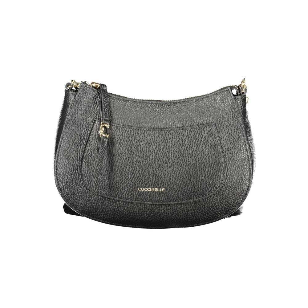 Elevate your style with the Coccinelle Black Leather Handbag, a masterpiece of craftsmanship and elegance, perfect for those who appreciate timeless luxury.