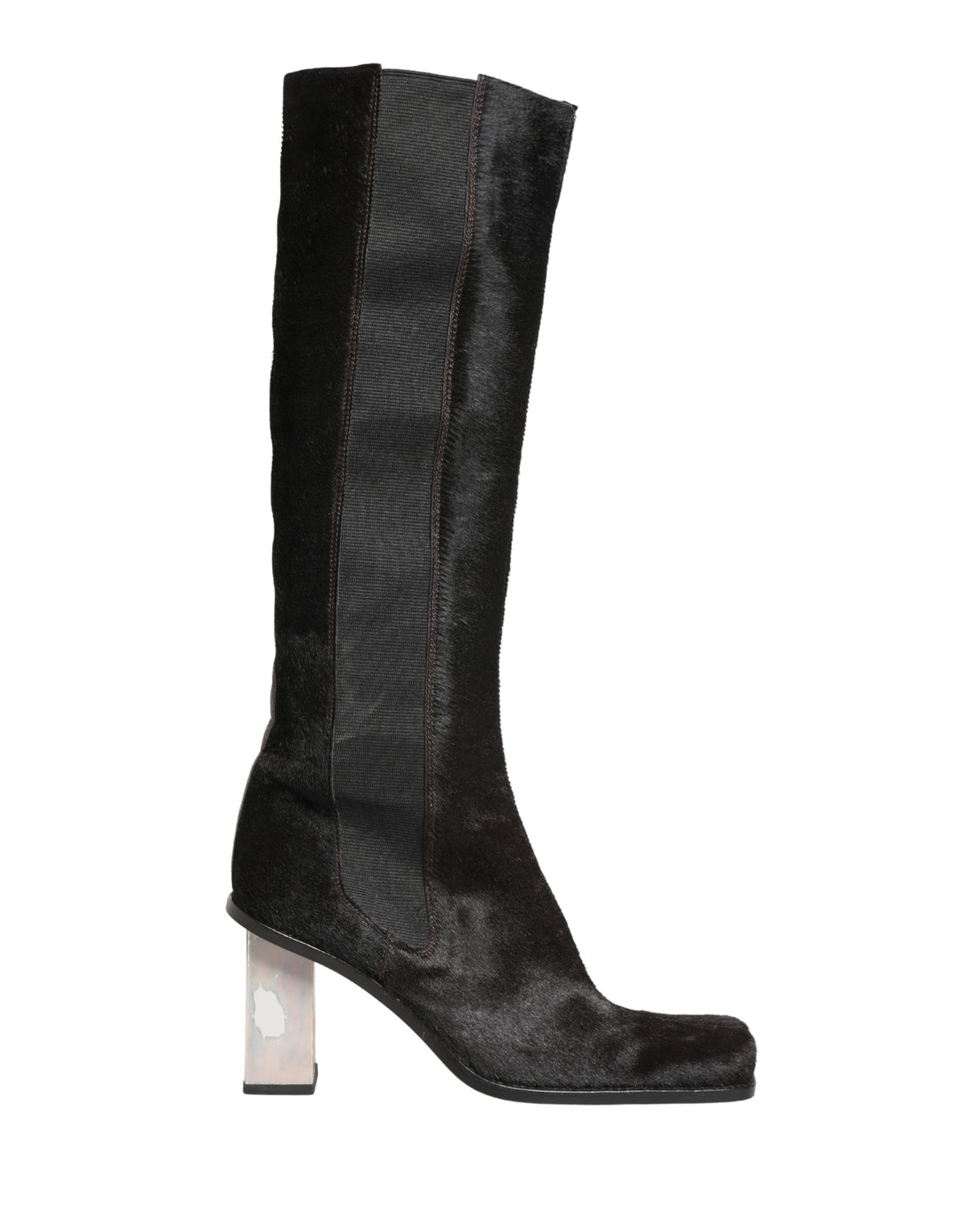 Elevate your style with Dolce & Gabbana's Black Suede Leather Knee High Boots, a masterpiece of Italian craftsmanship that embodies luxury and sophistication.