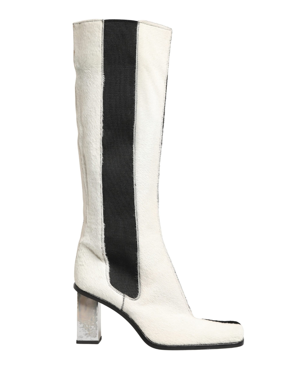 Step into the realm of elegance with Dolce & Gabbana's knee-high boots, where exquisite leather craftsmanship meets timeless allure, perfect for any sophisticated occasion.