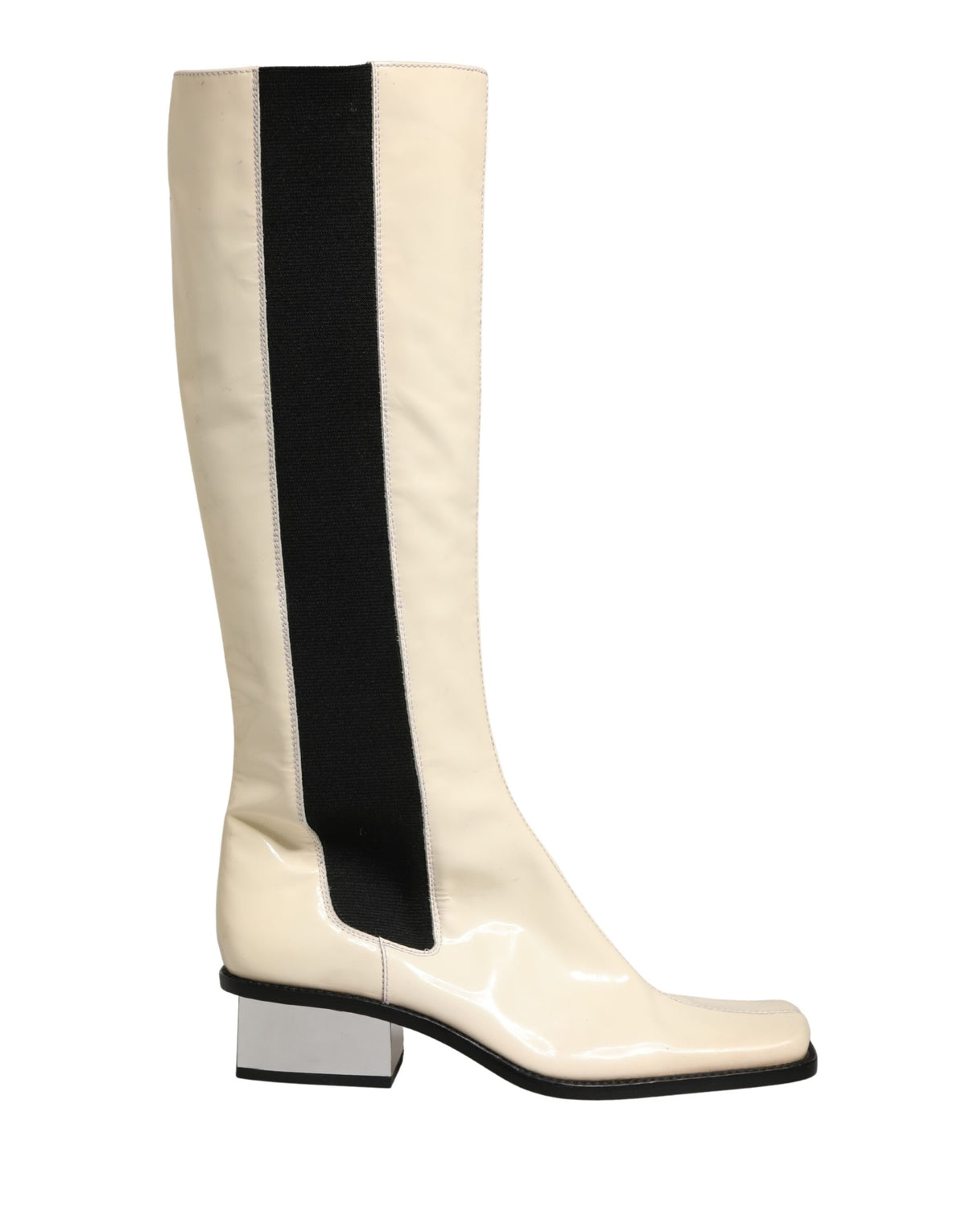 Elevate your style with Dolce & Gabbana knee-high boots, crafted from exquisite leather, embodying timeless elegance and Italian craftsmanship for the discerning individual.