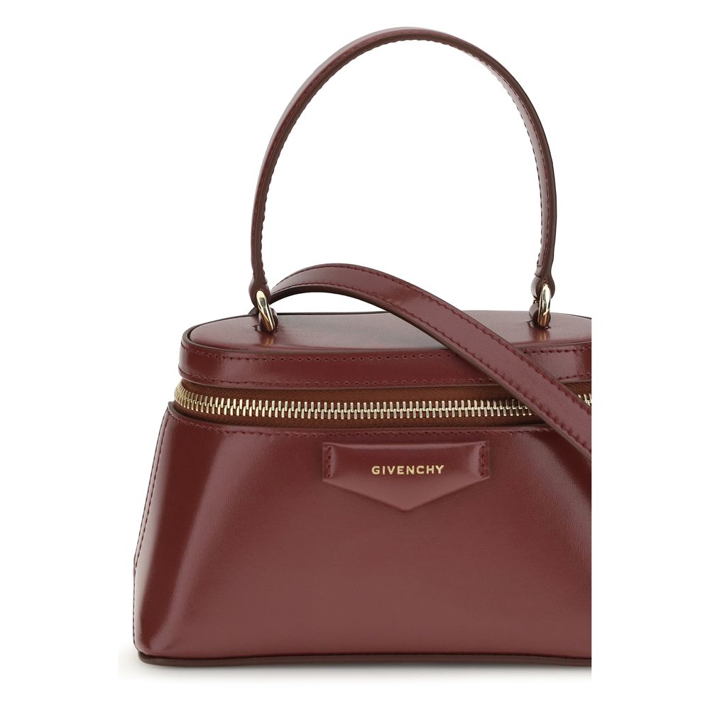 Givenchy Burgundy Calf Leather Handbag – Artisanal Luxury