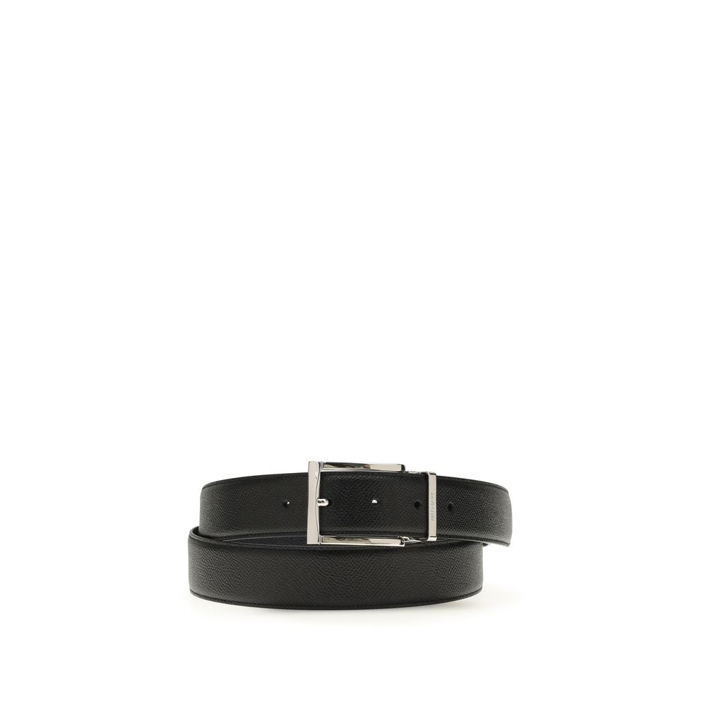 Elevate your style with the Ferragamo Blue Calf Leather Bos Taurus Belt, a masterpiece of craftsmanship and versatility, embodying timeless luxury for discerning individuals.