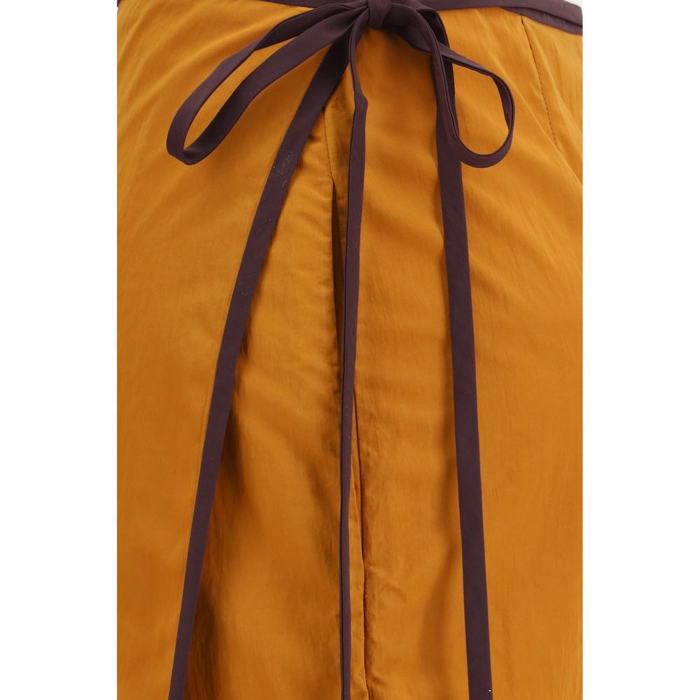 Saint Laurent Orange Nylon Midi Skirt – Luxury Fashion Elegance