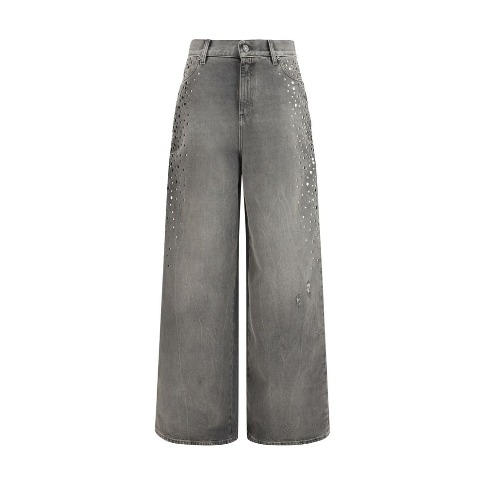 Golden Goose Gray Cotton Jeans – Edgy Luxury for All
