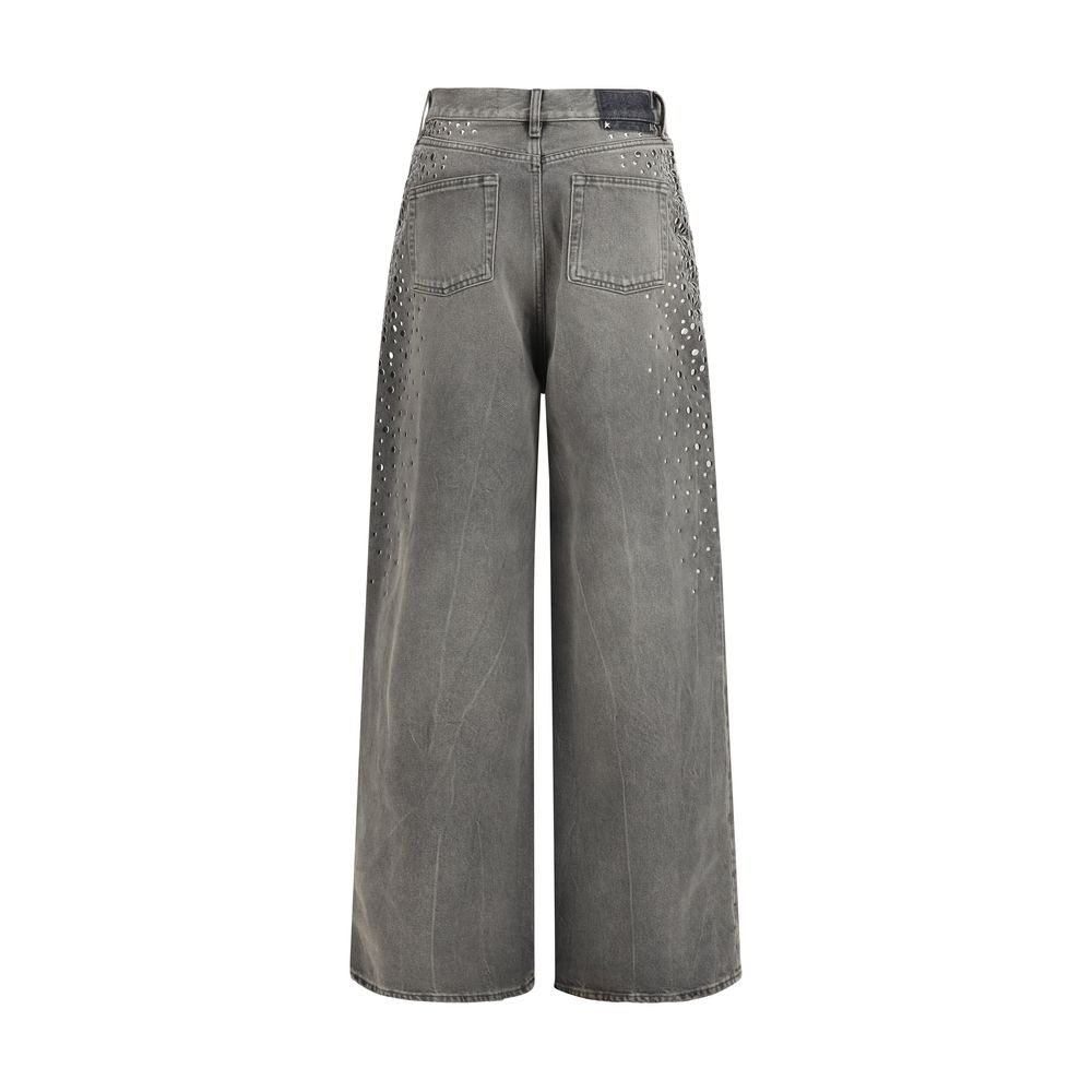 Golden Goose Gray Cotton Jeans – Edgy Luxury for All