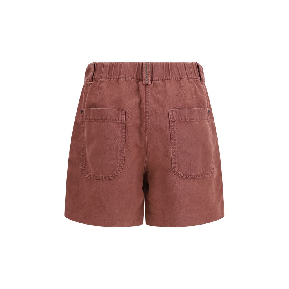 Brunello Cucinelli Brown Cotton Bermuda Shorts - Artisanal Luxury