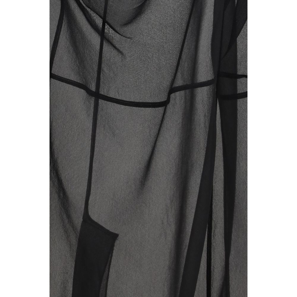 Prada Black Polyester Midi Skirt - Exquisite Haute Couture Elegance
