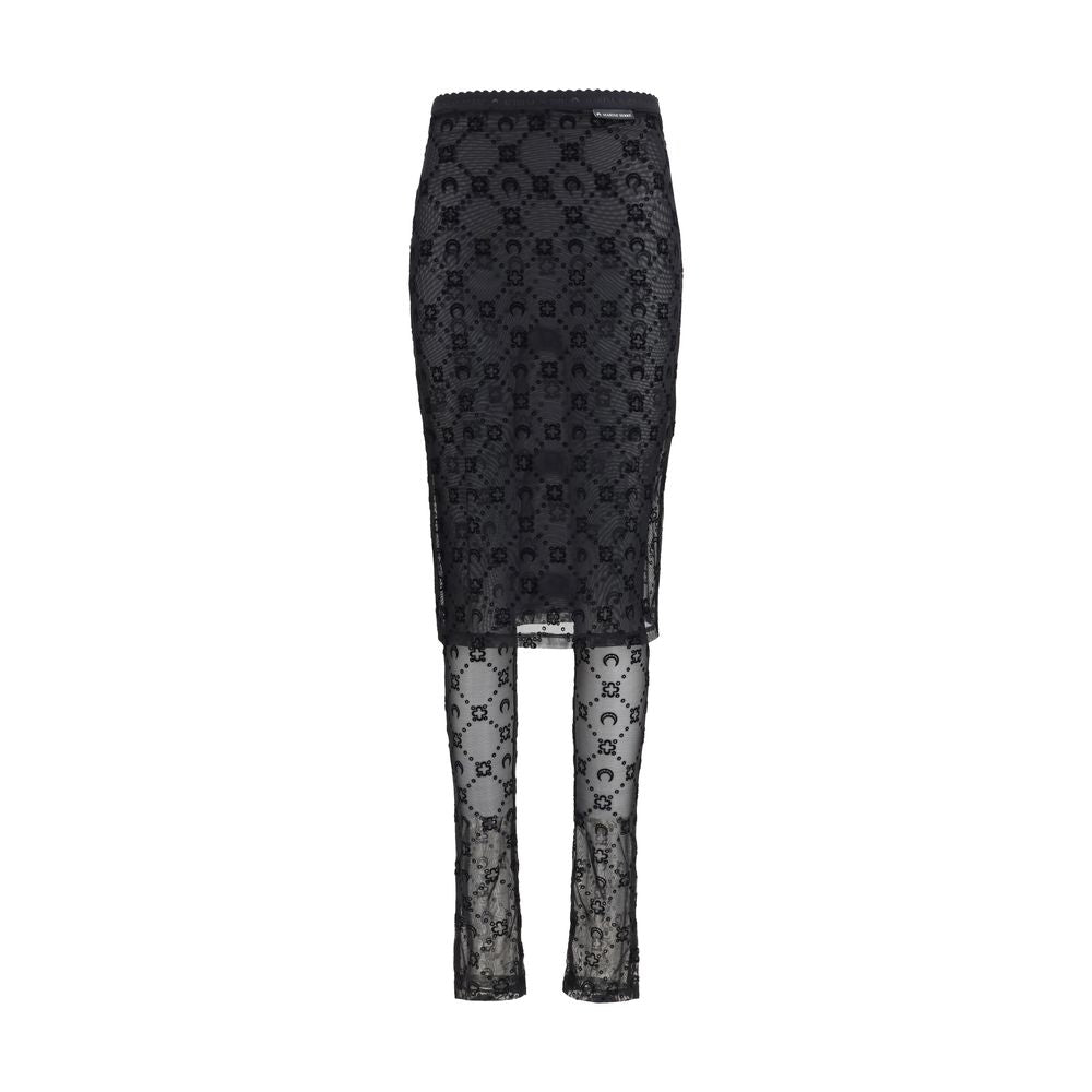 Marine Serre Moonogram Mesh Flock Midi Skirt - Luxury Redefined