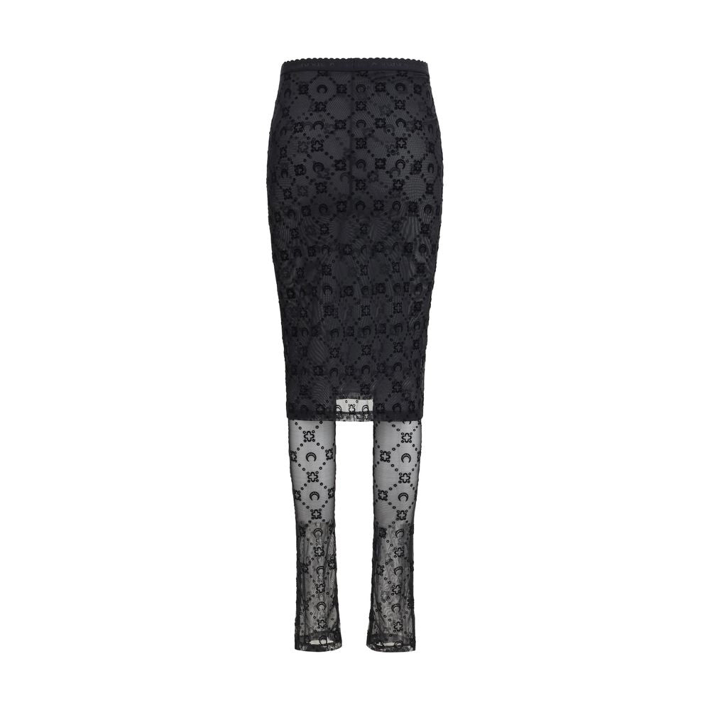 Marine Serre Moonogram Mesh Flock Midi Skirt - Luxury Redefined