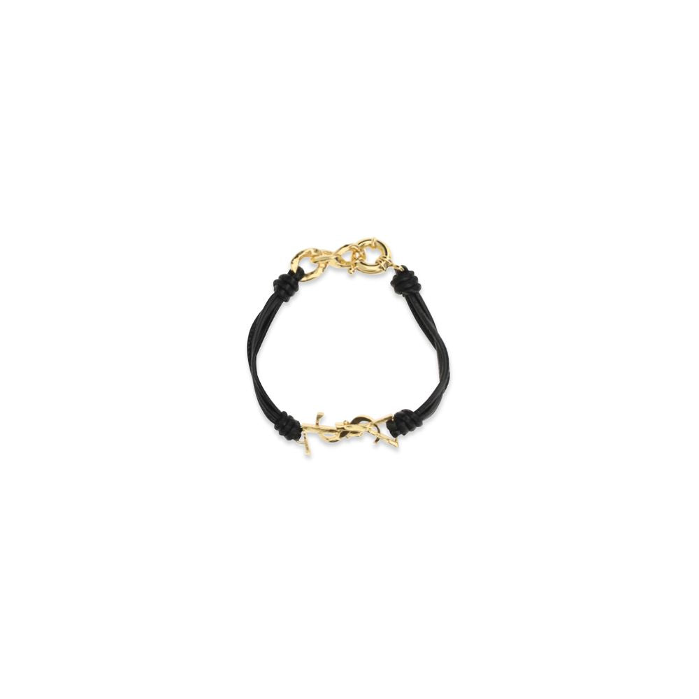 Discover the Saint Laurent Black Calf Leather Bos Taurus Bracelet, a luxurious embodiment of elegance and sophistication, crafted for the discerning individual.
