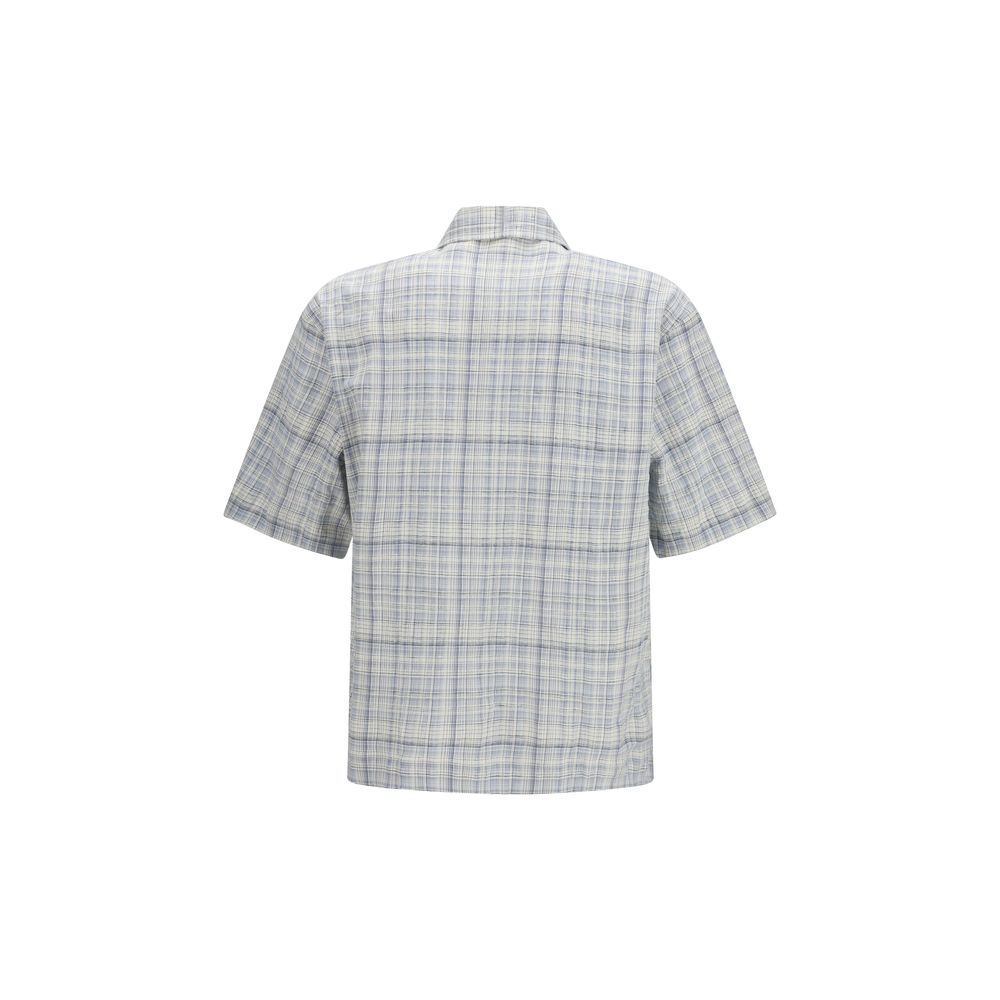 Sunflower Blue Cotton Pattern Shirt - Luxury Elegance Redefined
