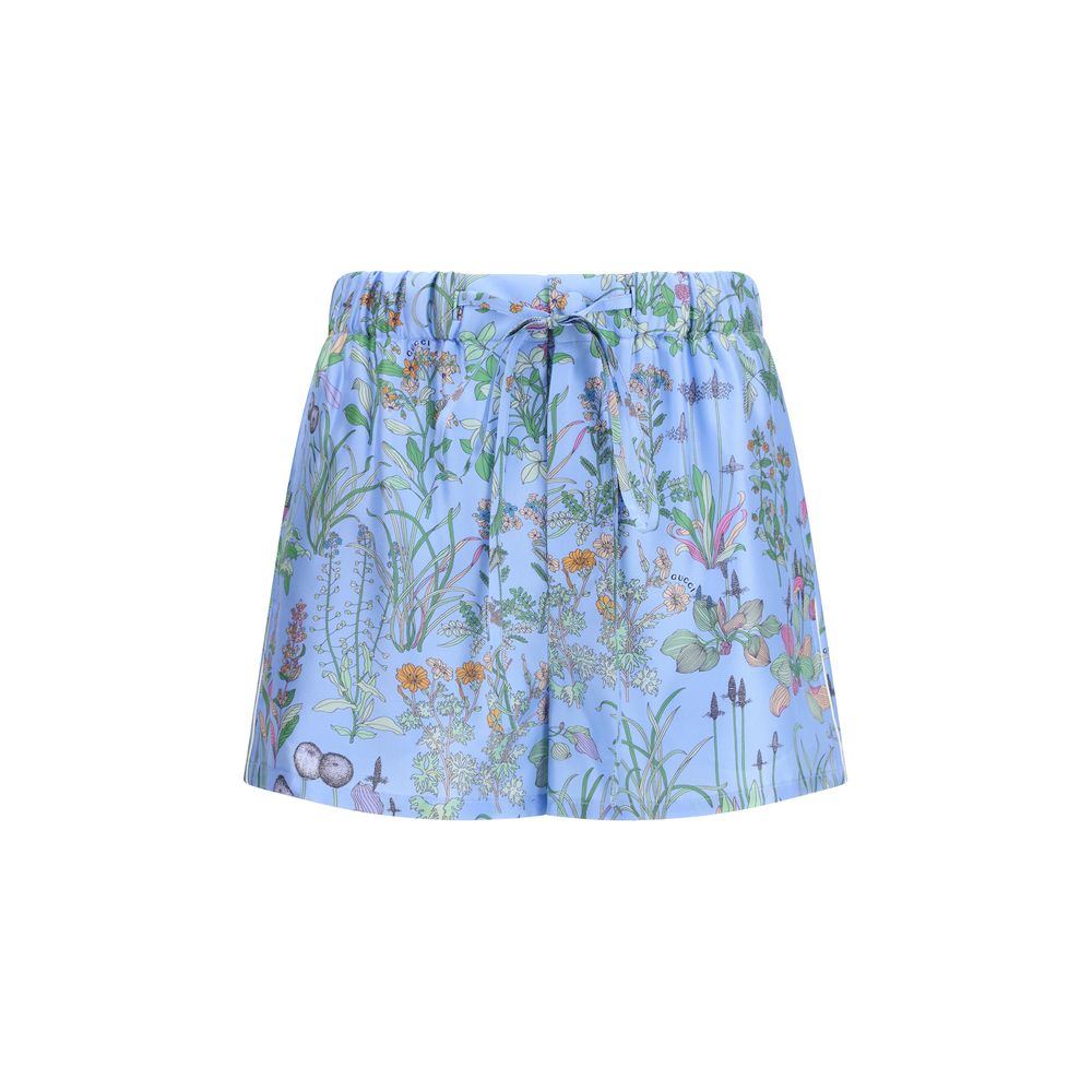 Gucci Blue Silk Shorts – Exquisite Luxury for Summer Elegance