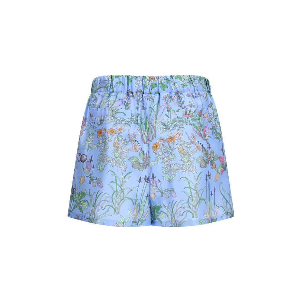 Gucci Blue Silk Shorts – Exquisite Luxury for Summer Elegance