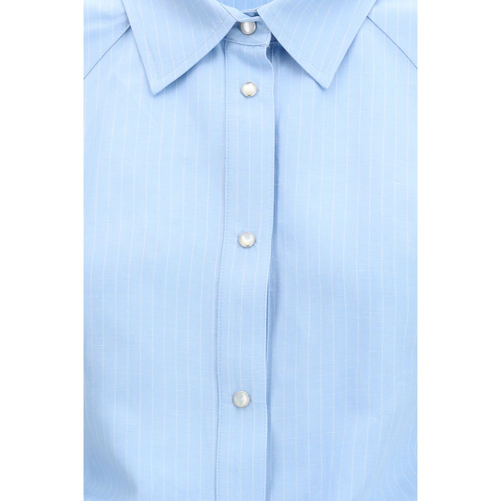 Jacob Cohen Blue Viscose Shortsleeve Shirt - Luxury Redefined