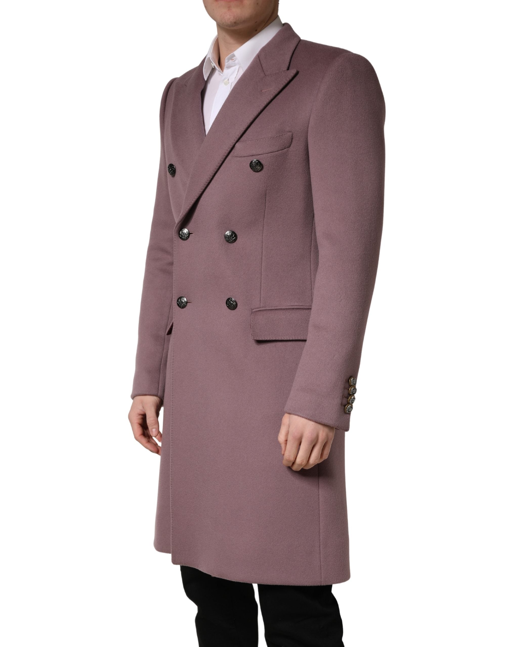 Dolce & Gabbana Brown Double Breasted Men Trench Coat Jacket