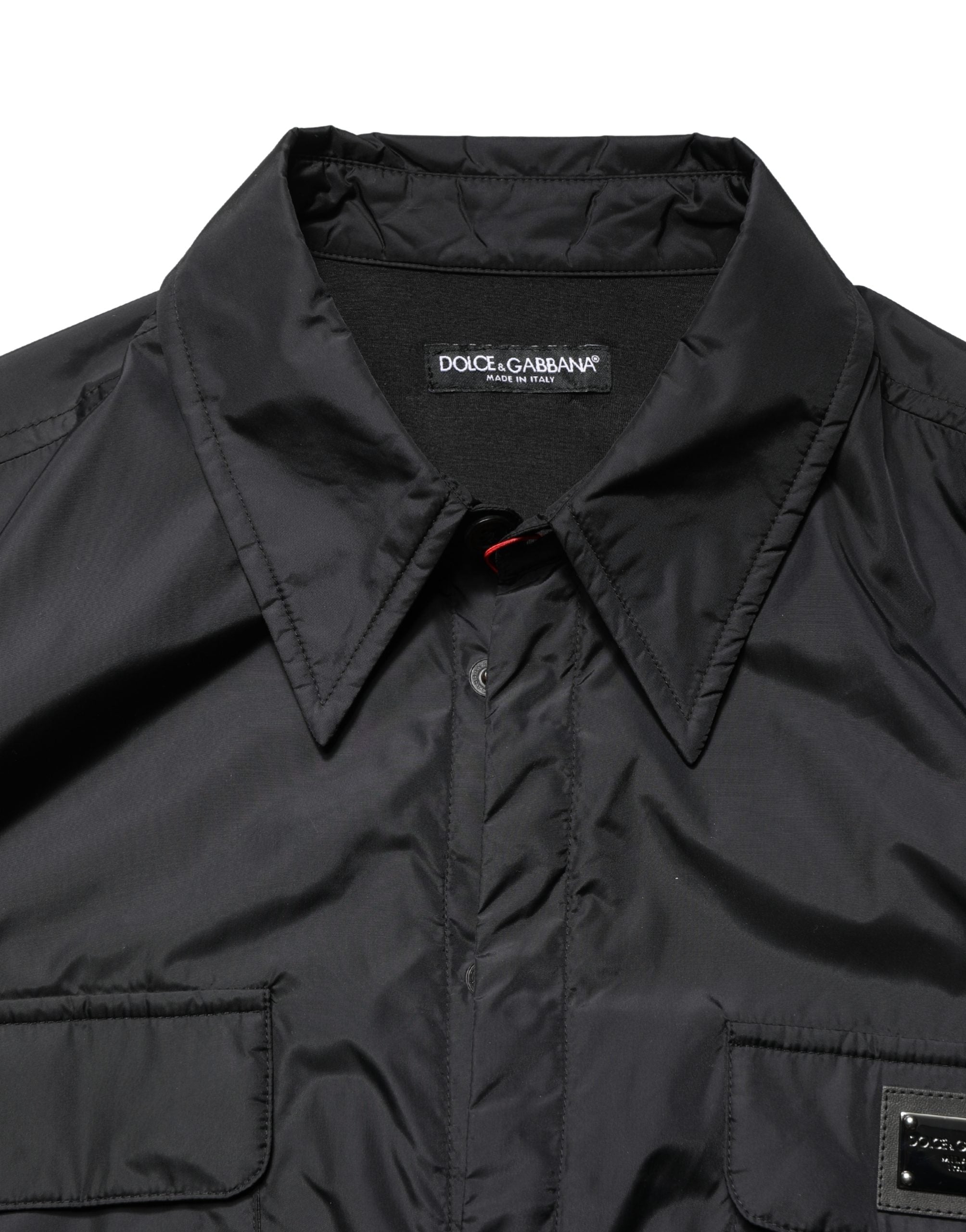 Dolce & Gabbana Black Logo Plaque Long Sleeves Shirt Jacket