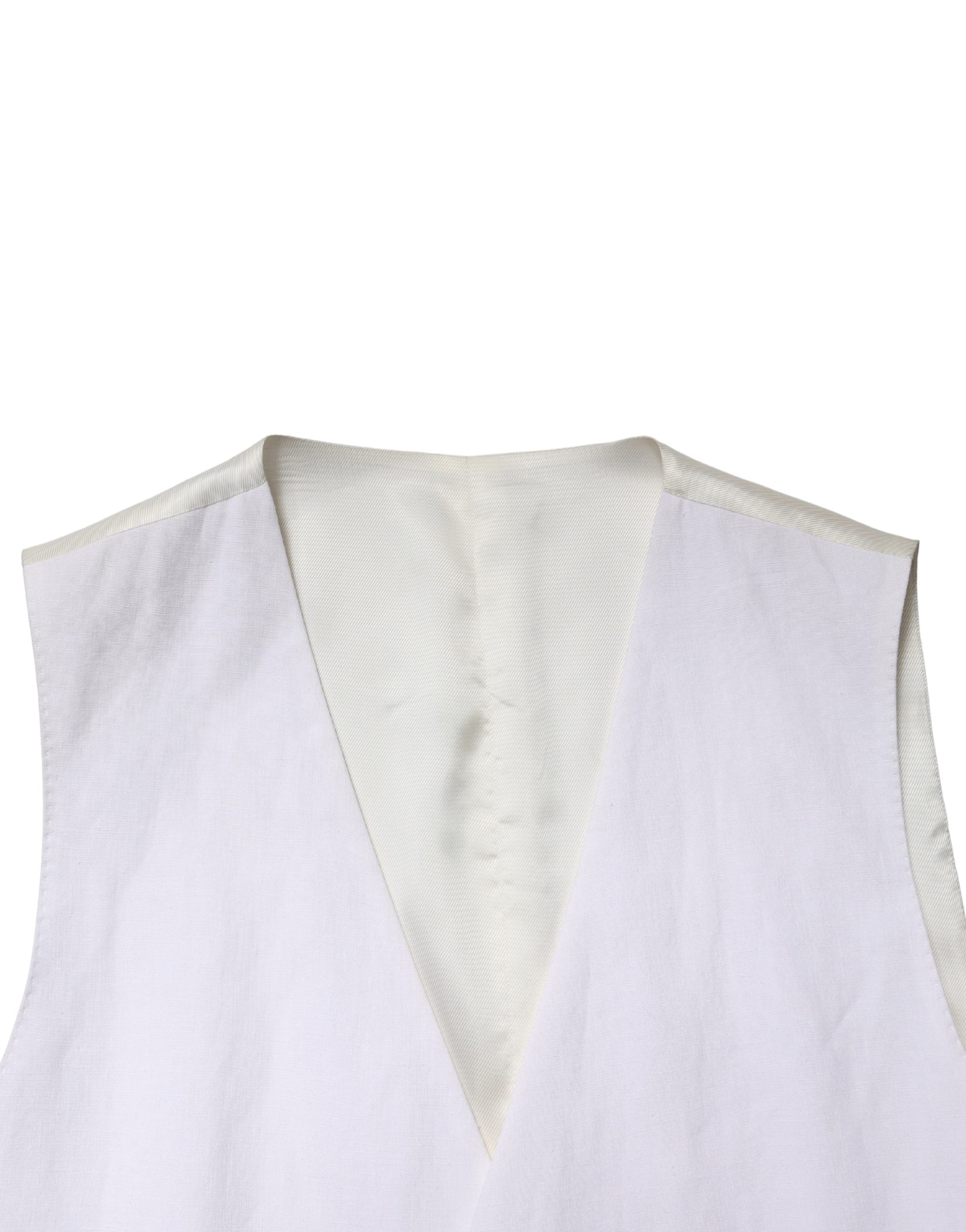 Dolce & Gabbana White SARTORIA Linen 2 Piece Men Formal Suit