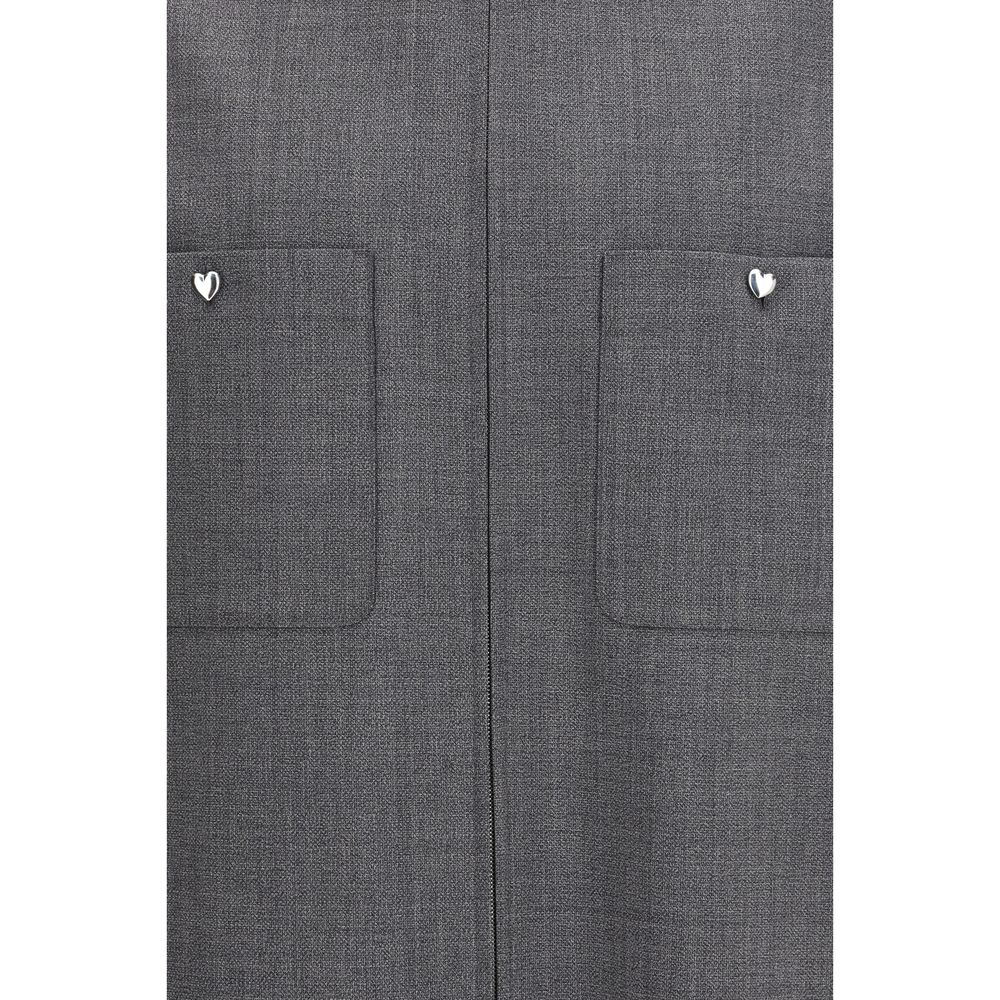 Discover the Valentino Gray Polyester Coat from the SS26 collection, a luxurious blend of wool and polyester that embodies timeless elegance and sophistication.