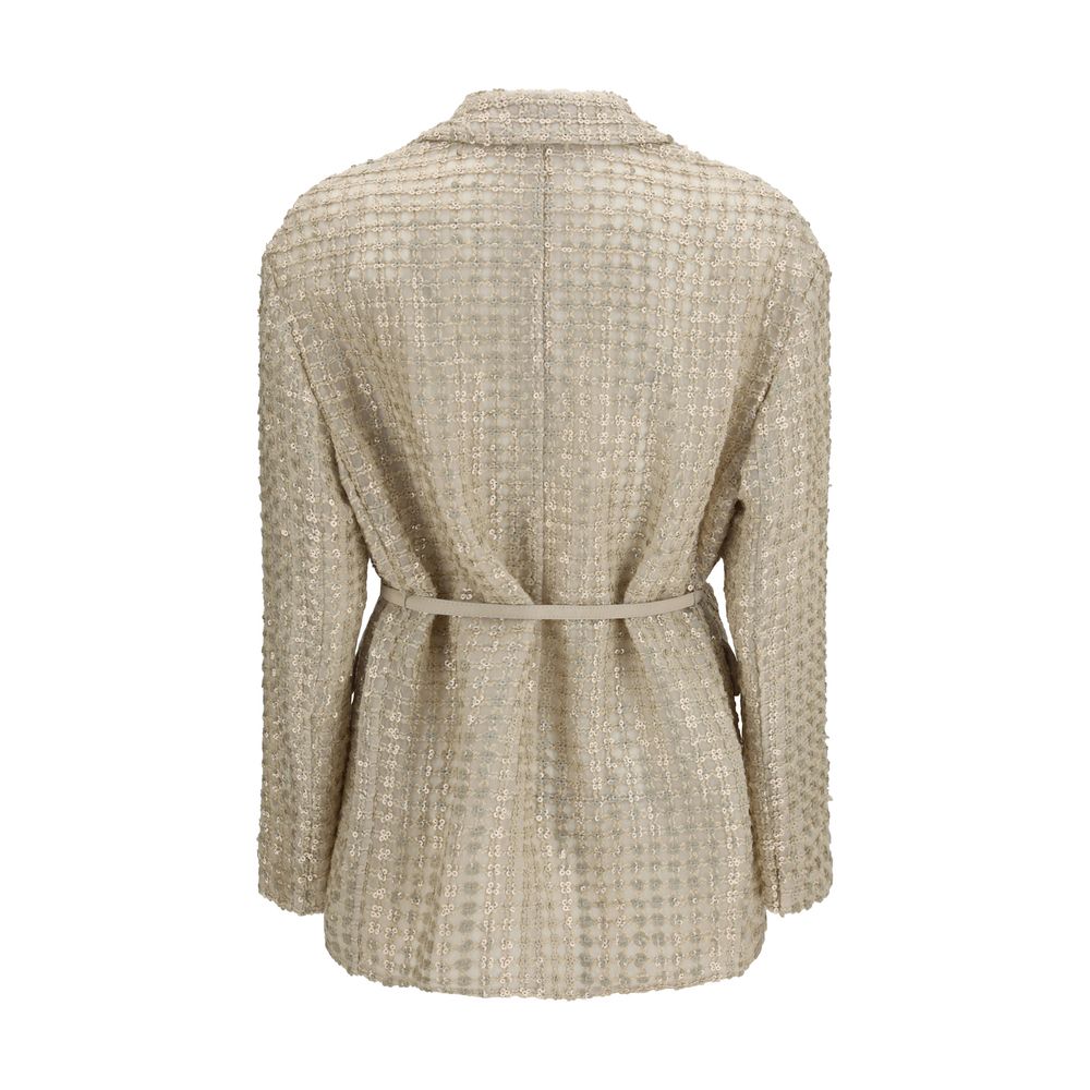 Brunello Cucinelli Beige Silk Jackets And Coat