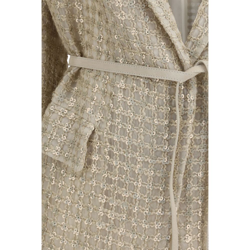 Brunello Cucinelli Beige Silk Jackets And Coat