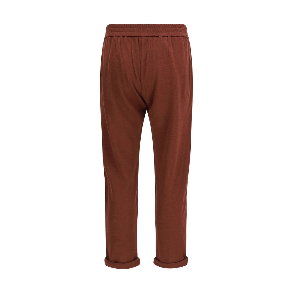 Brunello Cucinelli Bordeaux Casual Pants, Artisan Elegance