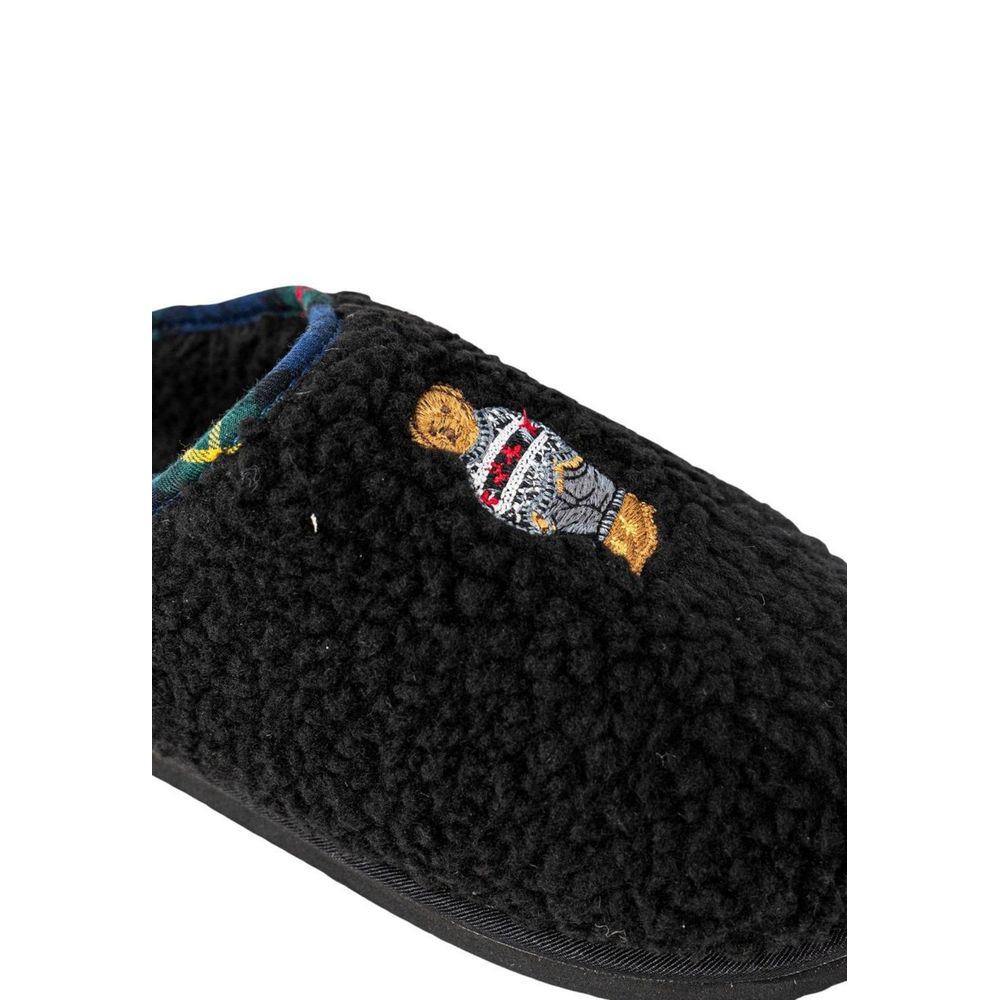 Ralph Lauren Black Cotton Slippers - Indulgent Luxury Comfort