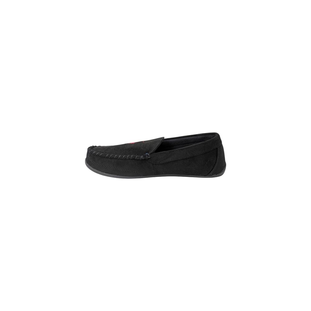 Experience the epitome of luxury with Ralph Lauren Black Faux Fur Slippers, crafted from sumptuous suede and faux fur, perfect for the discerning individual seeking elegance and comfort.