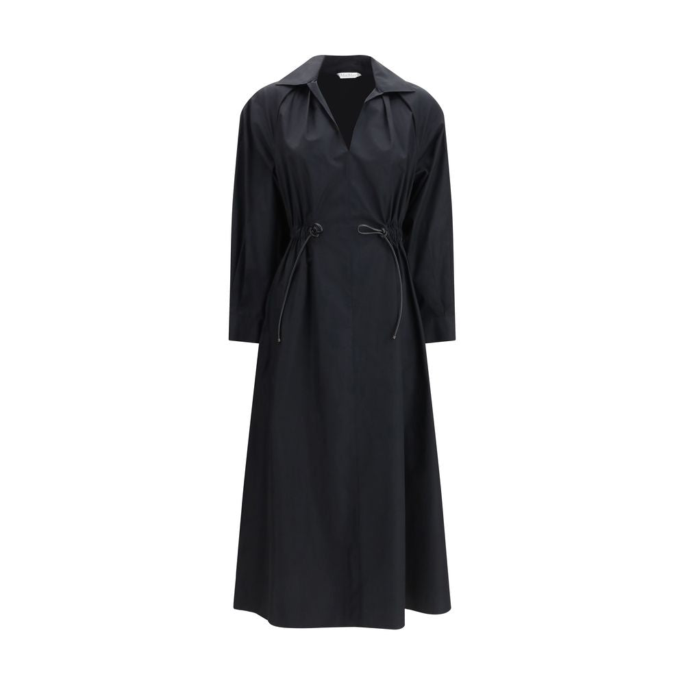 Max Mara Black Cotton Casual Dress - Timeless Luxury Elegance