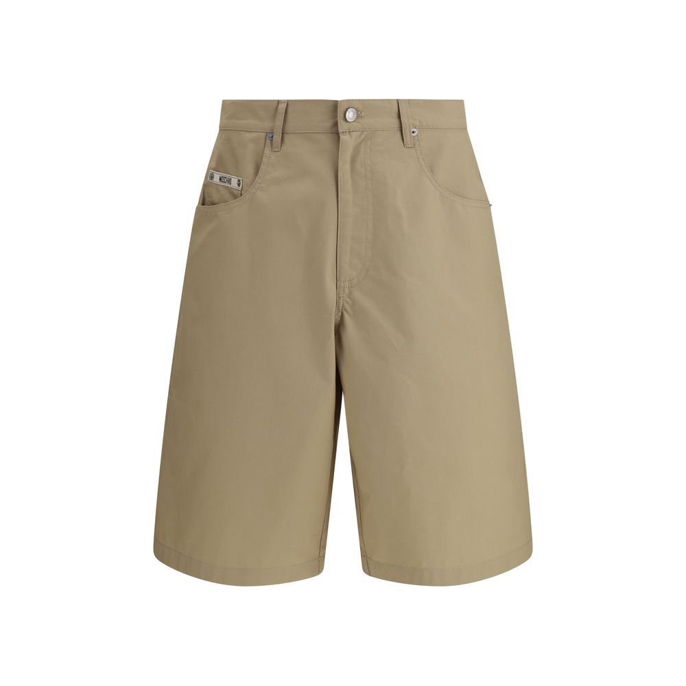 Elevate your summer wardrobe with Moschino Beige Cotton Bermuda Shorts, a luxurious blend of comfort and style crafted for the discerning individual.
