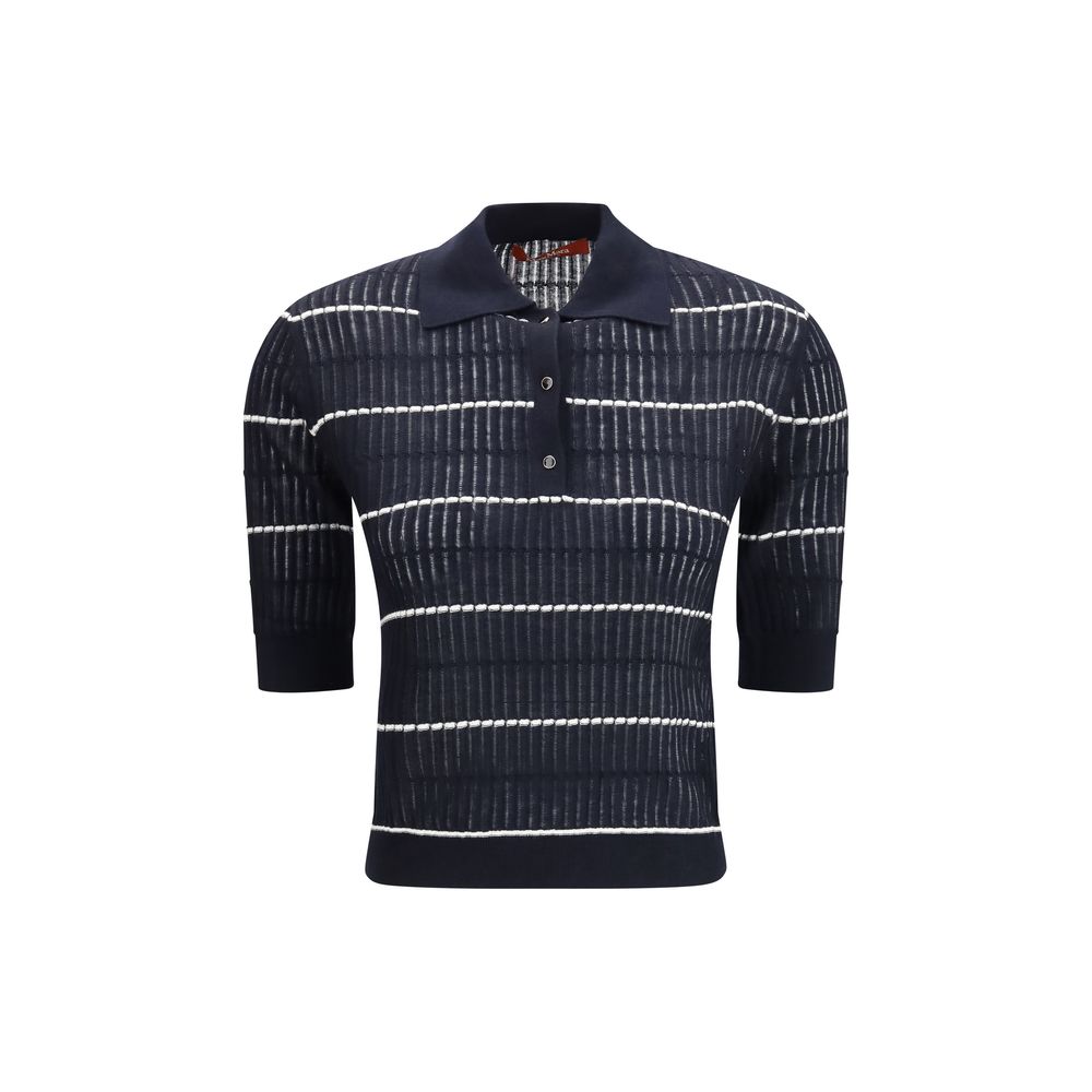 Max Mara Blue Silk Polo Shirt - Exquisite Italian Elegance