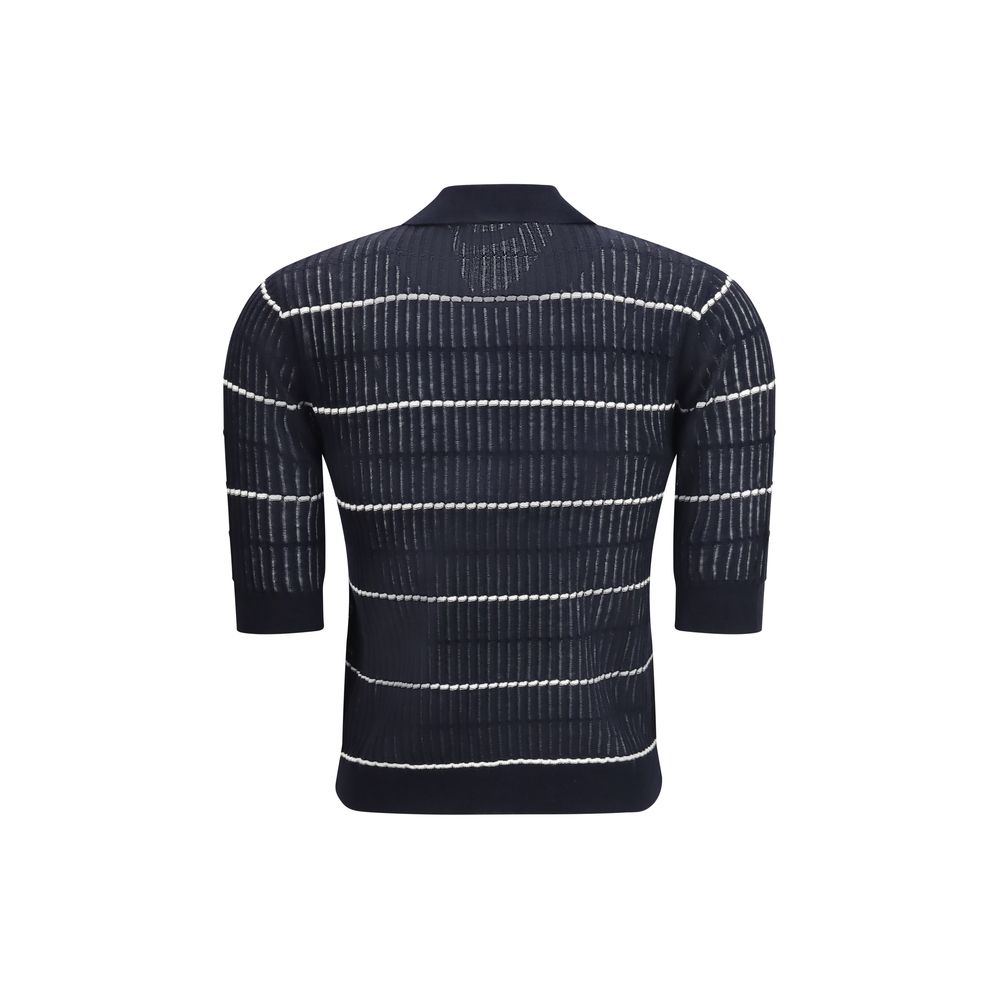 Max Mara Blue Silk Polo Shirt - Exquisite Italian Craftsmanship