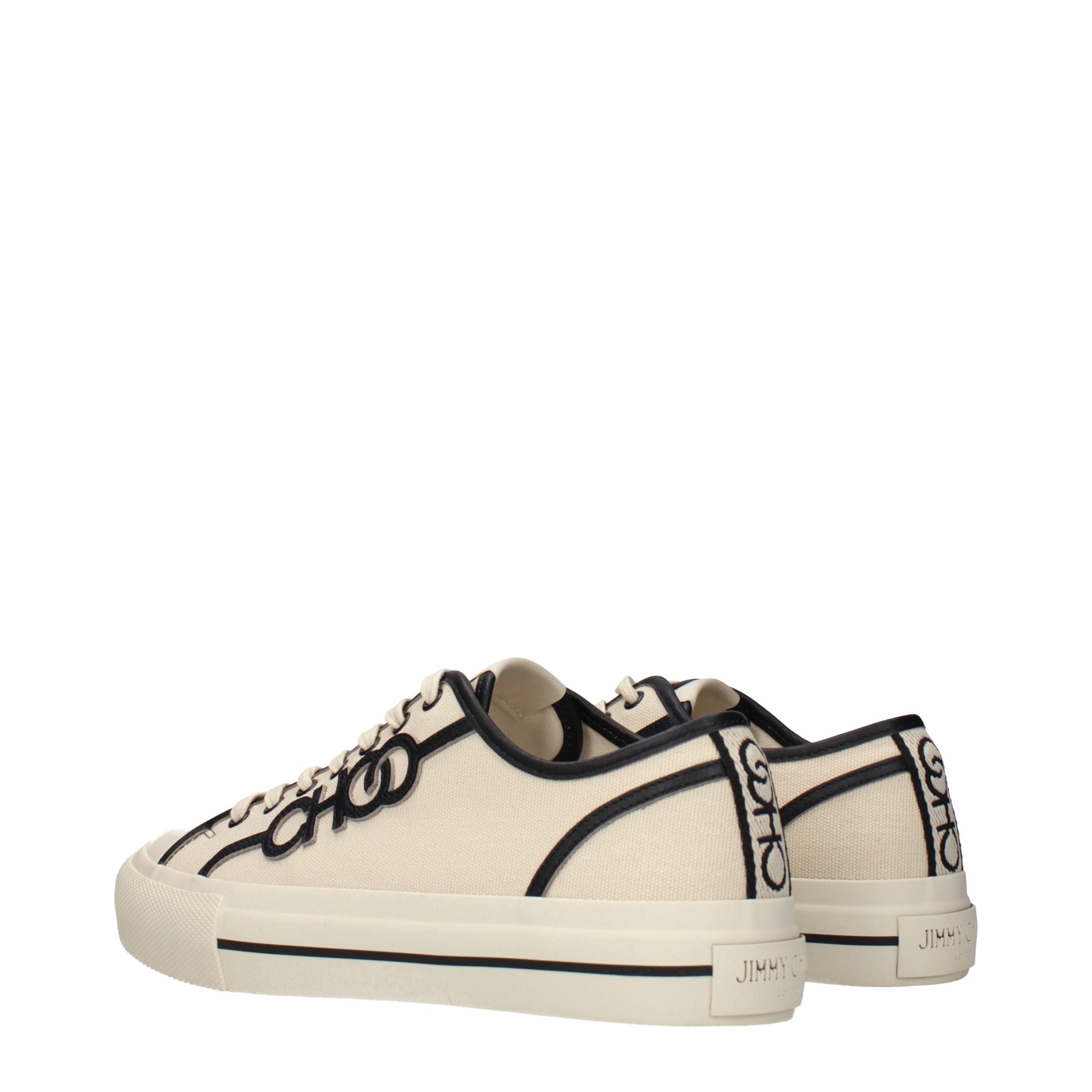 Elevate your style with Jimmy Choo Beige Fabric Low Top Sneakers, where exquisite craftsmanship meets luxurious design, perfect for the discerning individual.