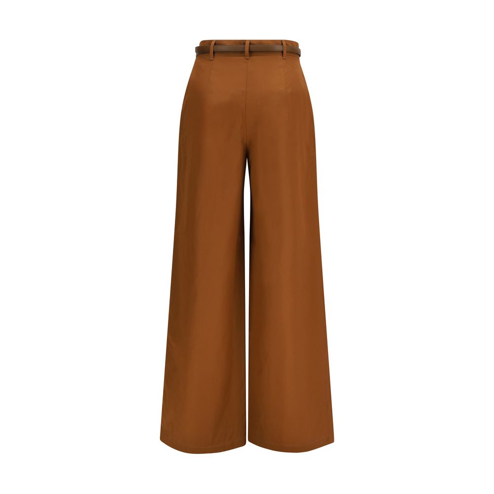 Max Mara Brown Cotton Pants - Effortless Elegance Redefined