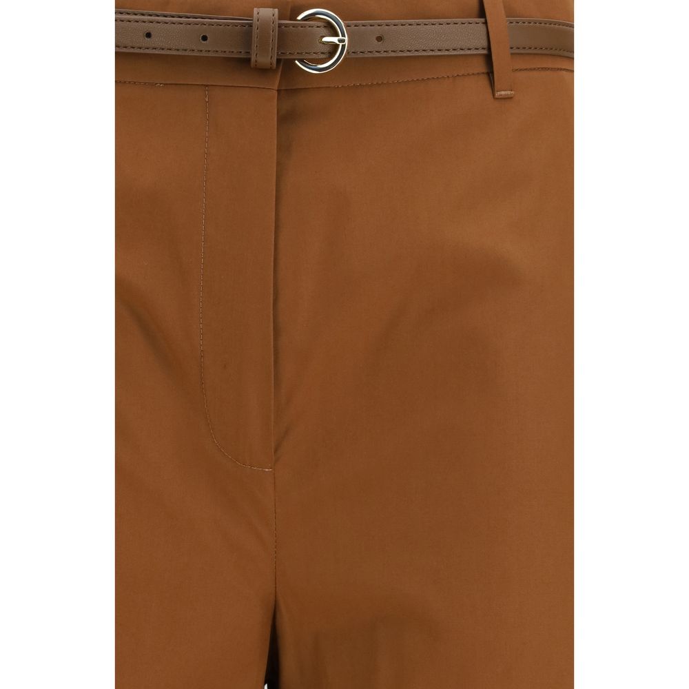 Max Mara Brown Cotton Pants - Effortless Elegance Redefined