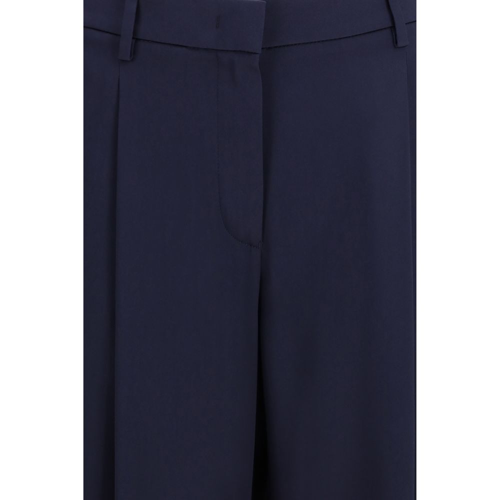 Giorgio Armani Blue Silk Casual Pants