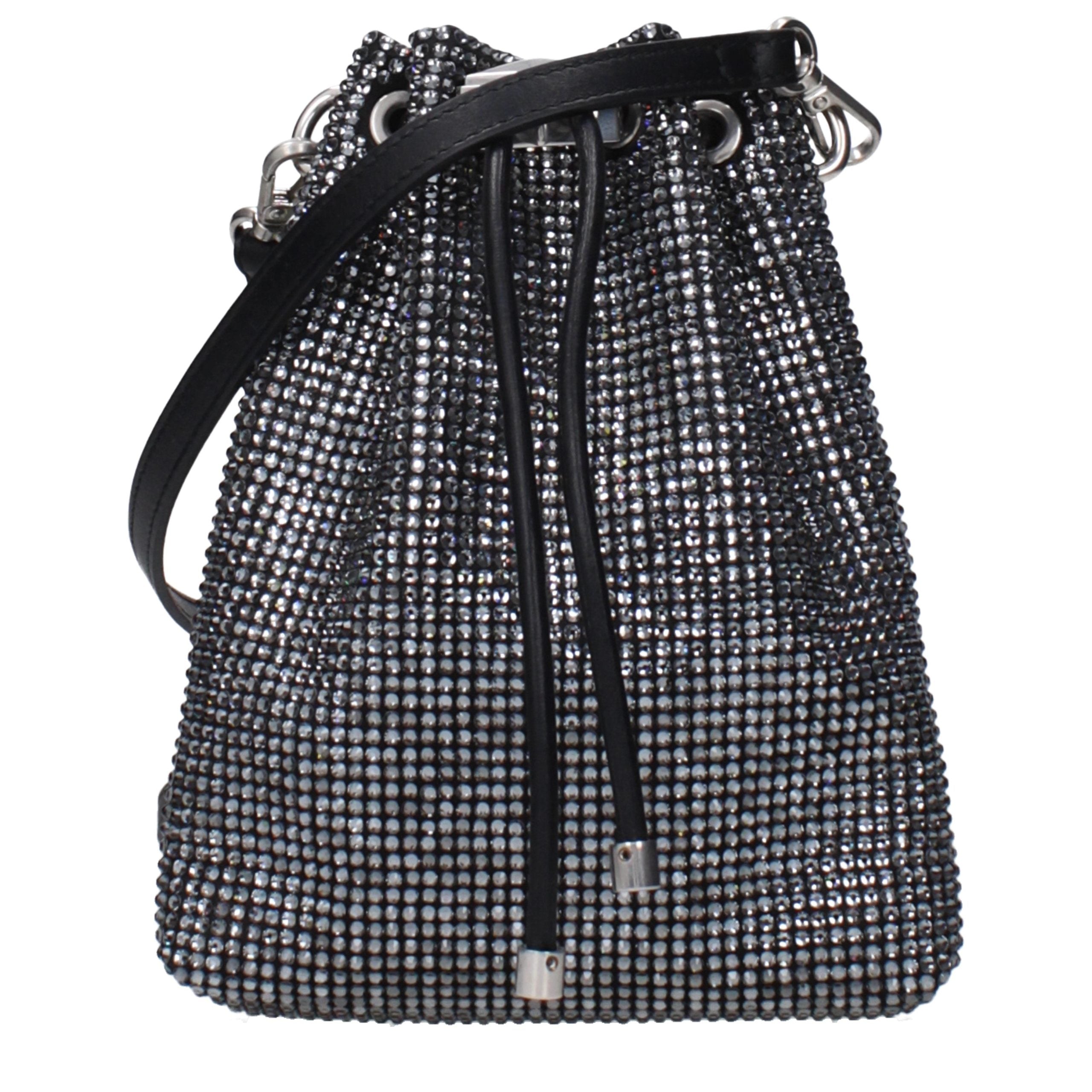 Indulge in the exquisite allure of the Jimmy Choo Black Satin Crossbody Bag, where luxury meets artistry, perfect for elevating any sophisticated ensemble.