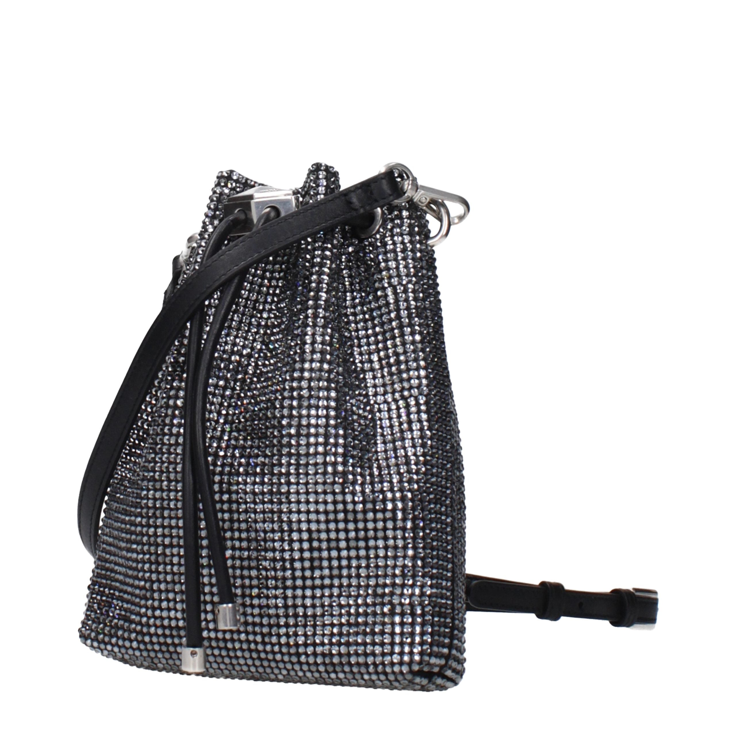 Discover the Jimmy Choo Black Satin Crossbody Bag, a masterpiece of elegance adorned with rhinestones, perfect for those who embody luxury and sophistication.