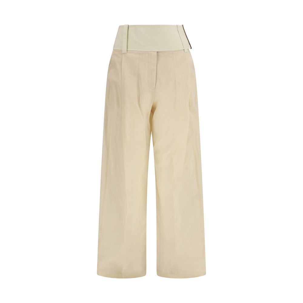 Max Mara Ferito Pants - Luxurious Beige Cotton Elegance