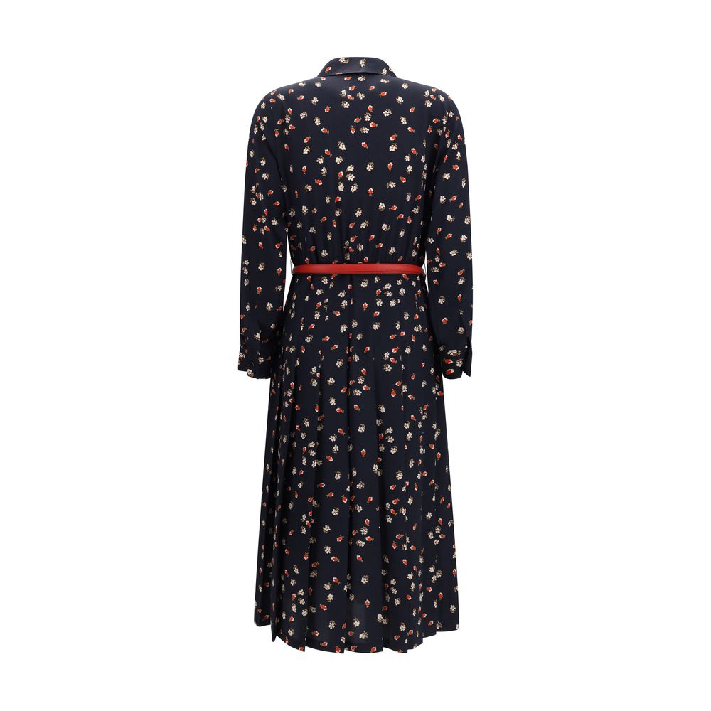 Max Mara Blue Silk Casual Dress - Timeless Elegance Redefined