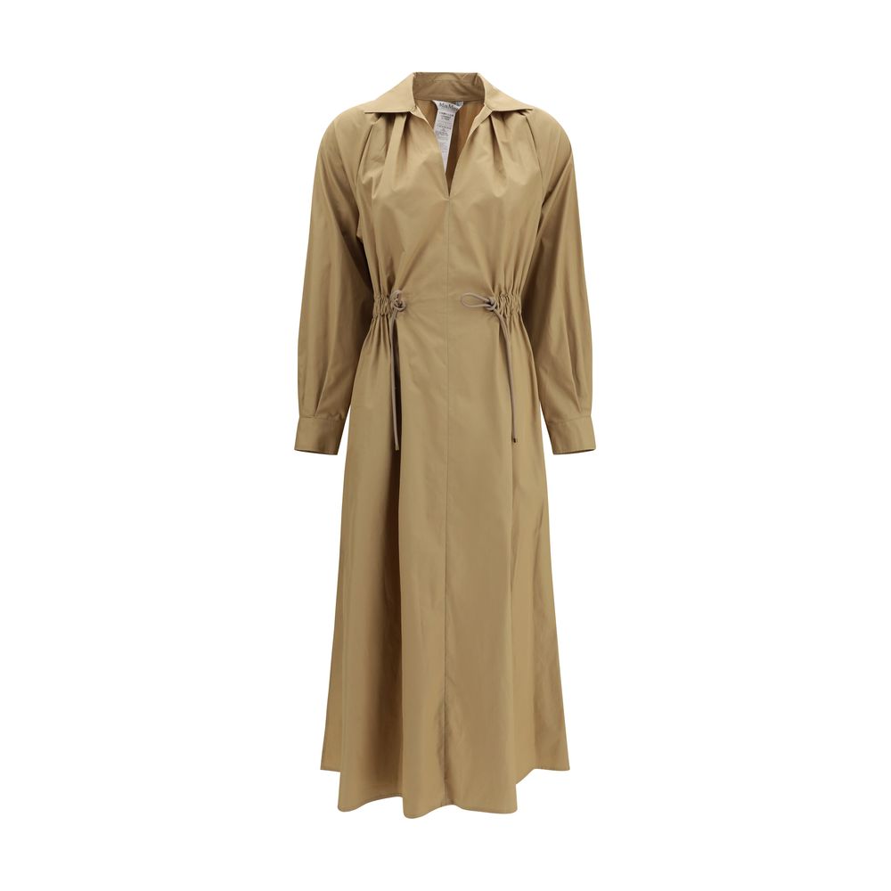 Max Mara Beige Cotton Midi Dress - Timeless Luxury Elegance