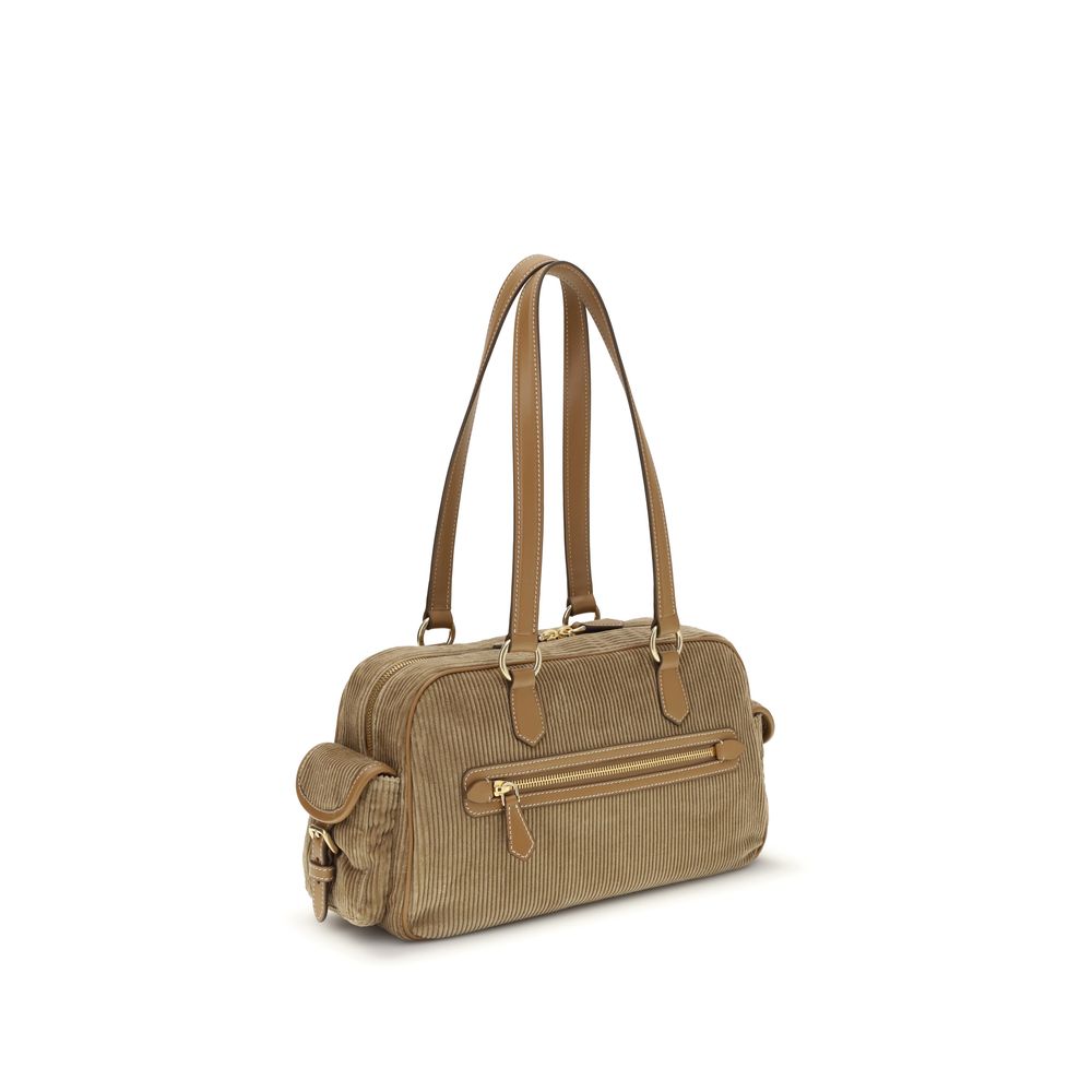 Miu Miu Beige Cotton Shoulder Bag