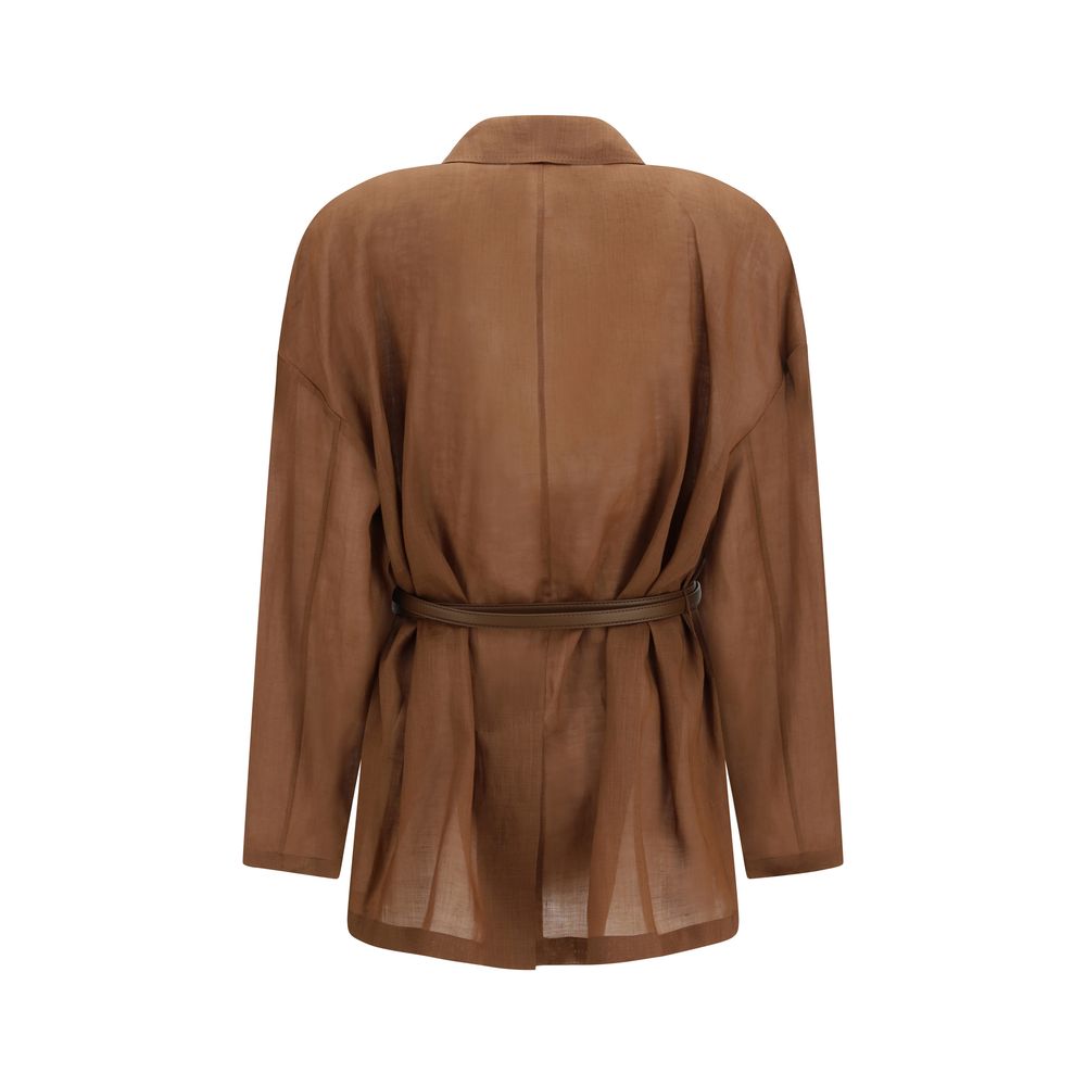 Max Mara Brown Ramie Coat